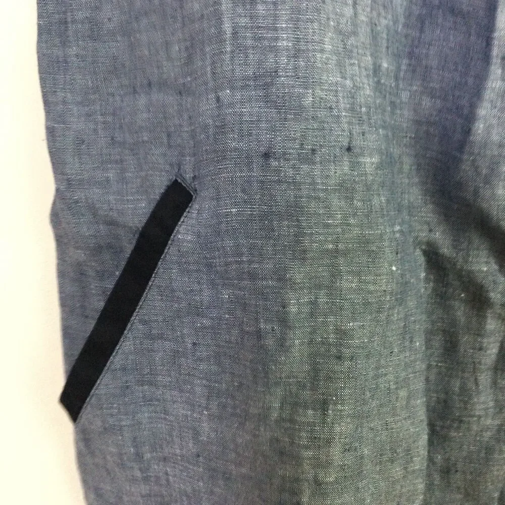 J. Jill Women's Seamed Love Linen Dress V-Neck Pullover Sleeveless Blue Size S - Picture 7 of 16